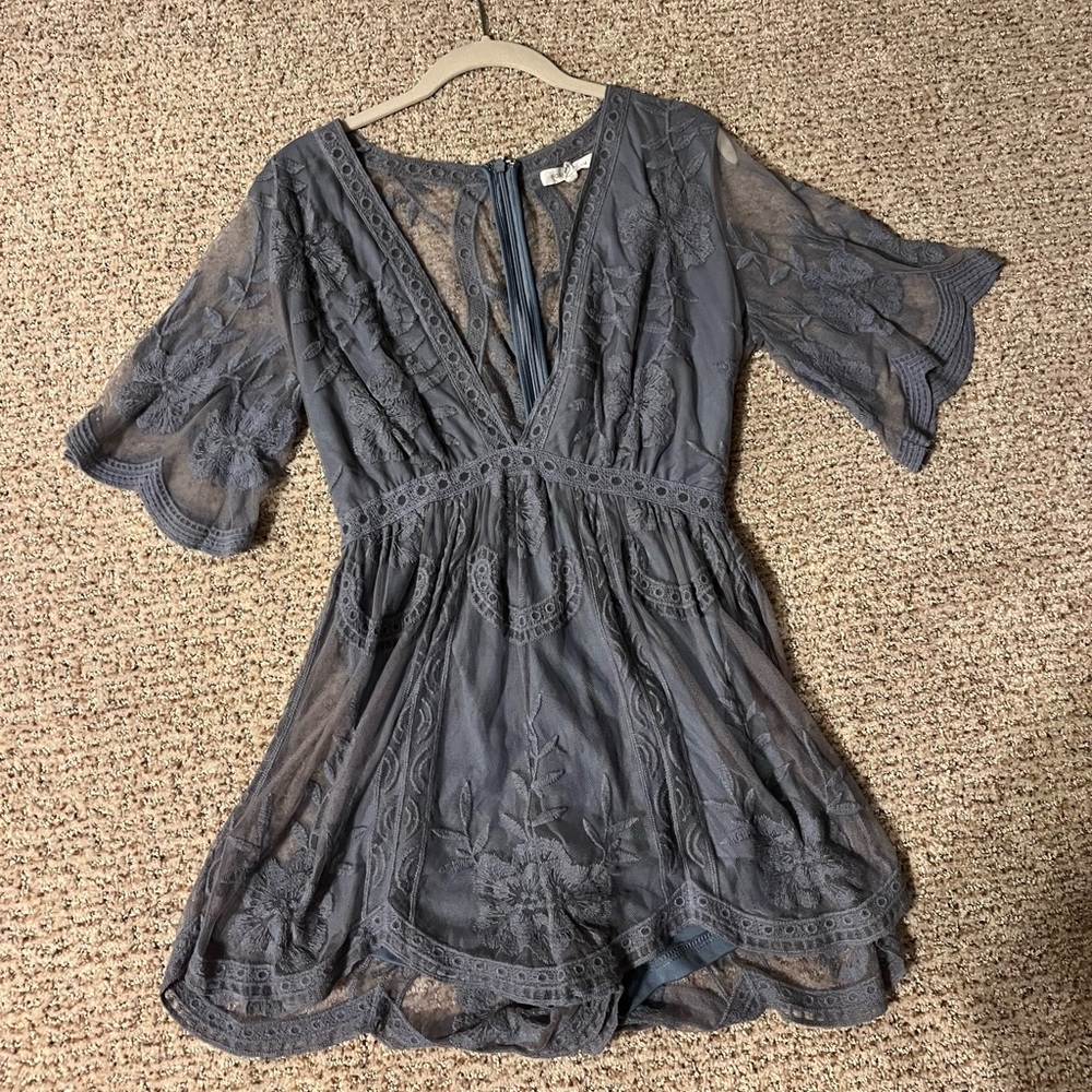 Blue Lace Romper